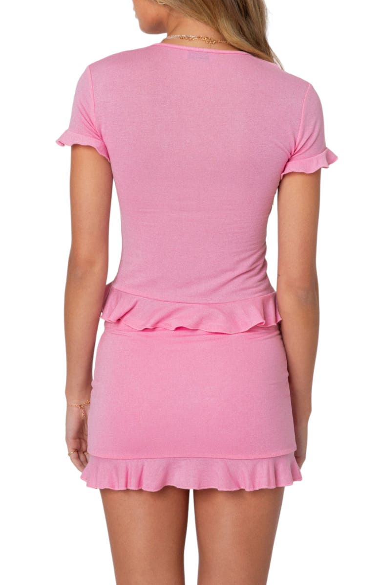 EDIKTED Loullie Ruffle Top, Alternate, color, Pink