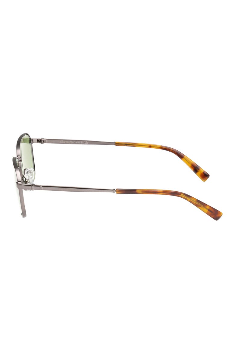 56mm Round Sunglasses, Alternate, color, SHINY DARK NICKELTIN / GREEN