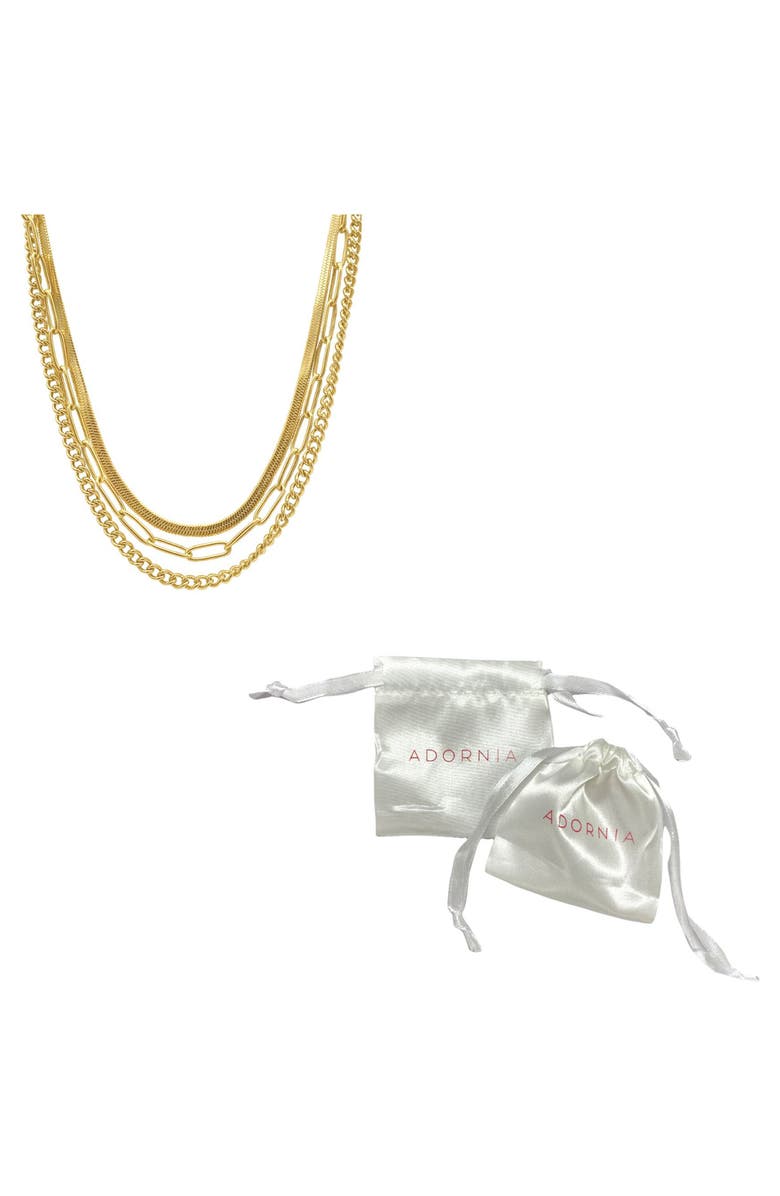 Adornia Mixed Chain Necklace Set, Alternate, color, Yellow
