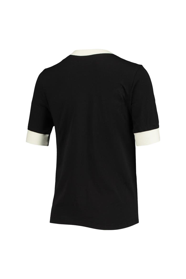 Women's Junk Food Black Los Angeles Lakers Slim Ringer T-Shirt, Alternate, color, Black