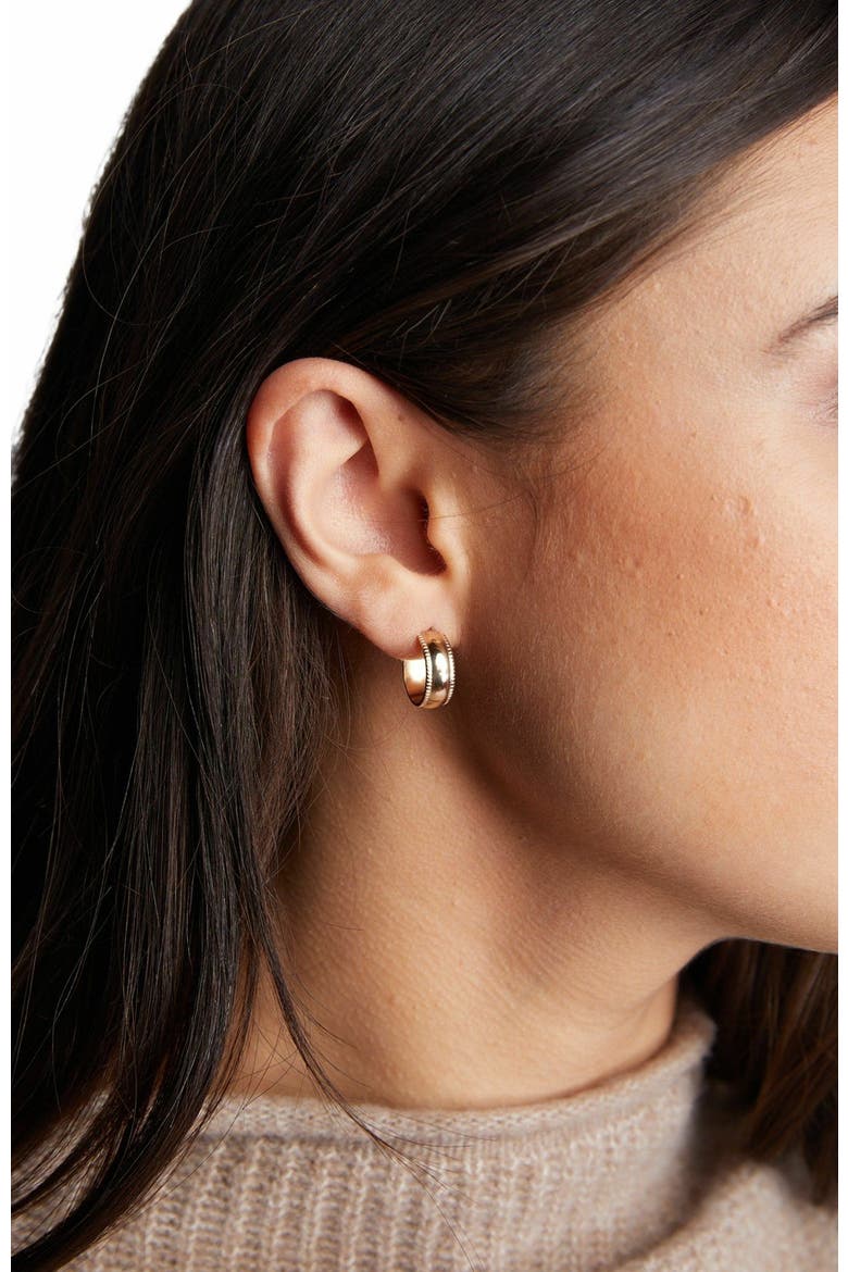 Chunky Column Hoops, Alternate, color, Gold-filled