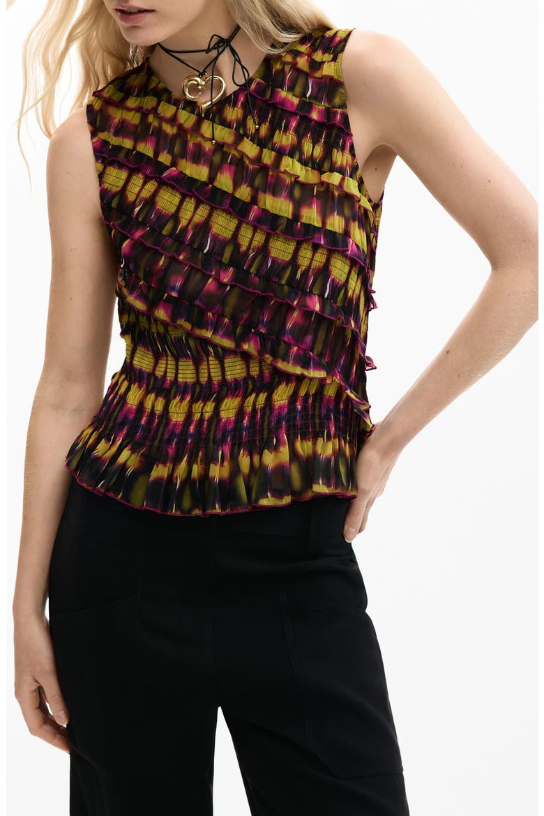 Ruffle Sleeveless Top, Main, color, GREEN