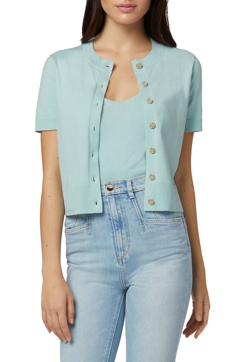 Favorite Daughter Cotton & Cashmere Short Sleeve Cardigan, Main, color, 