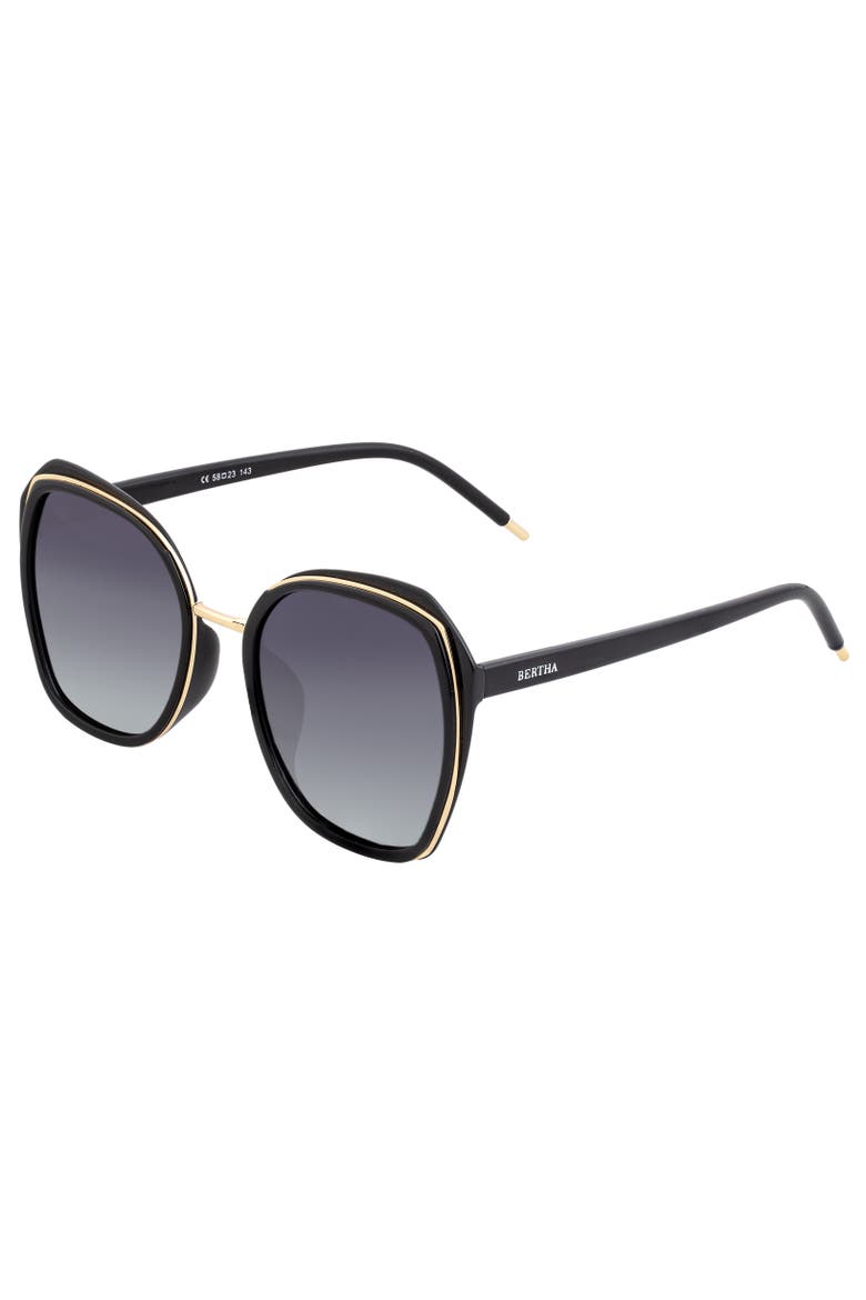Jade Polarized Sunglasses, Main, color, Black/Black