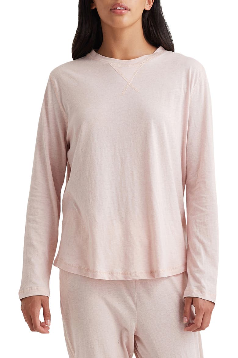 Jada Long Sleeve Cotton Pajama Top, Alternate, color, PAPINELLE PINK
