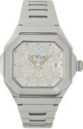 Off-White Shift Crystal Bracelet Watch, 38.5mm x 40mm