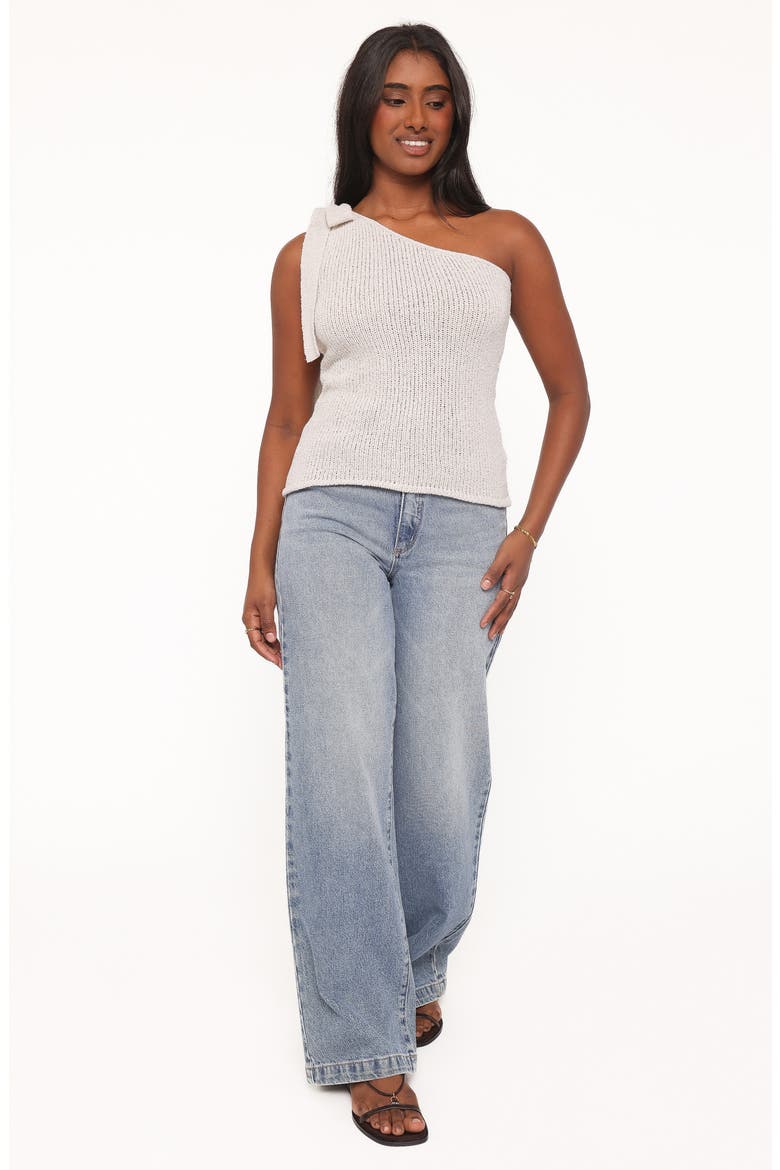 Jutta One Shoulder Knit Top, Alternate, color, BEIGE