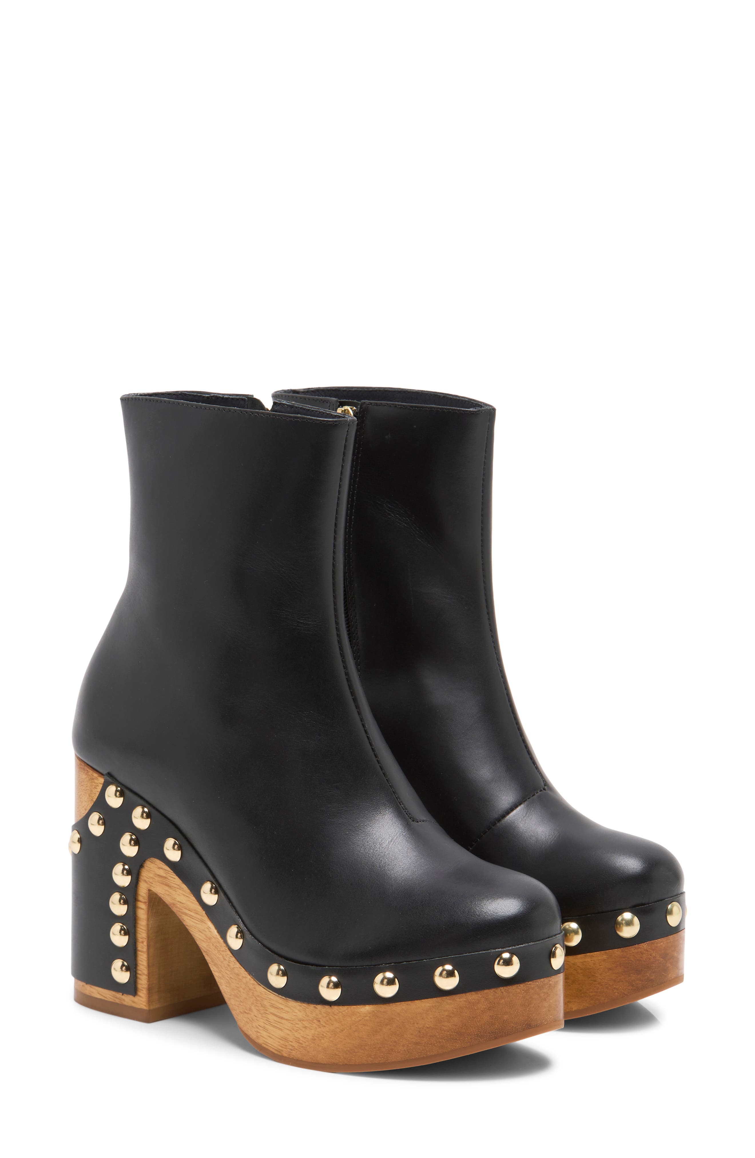 Grayson Clog Boot, Alternate, color, BLACK LEATHER
