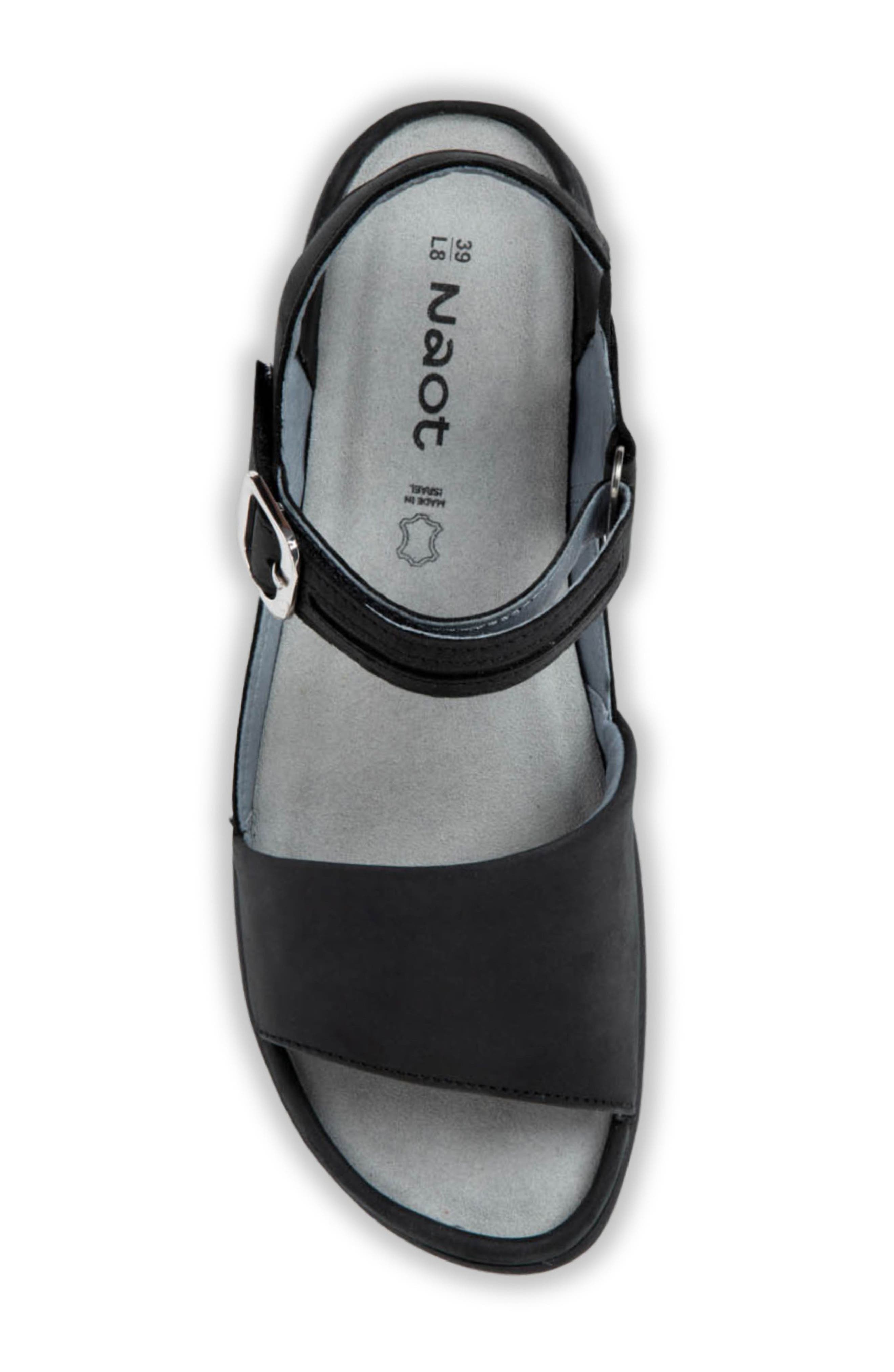 Naot Nagoya Sandal, Alternate, color, Ebony Nubuck/ Black Leather