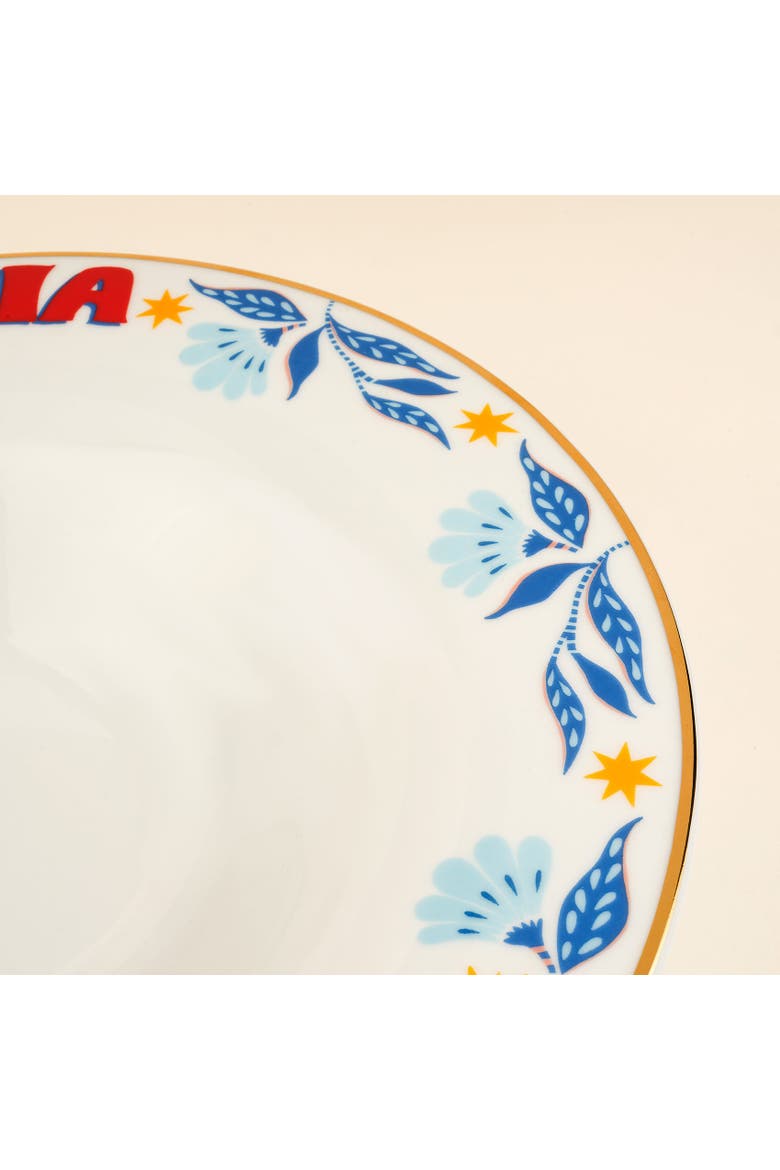 Lublin Vita Mia Rimmed Porcelain Pasta Artisan Ceramic, Alternate, color, White