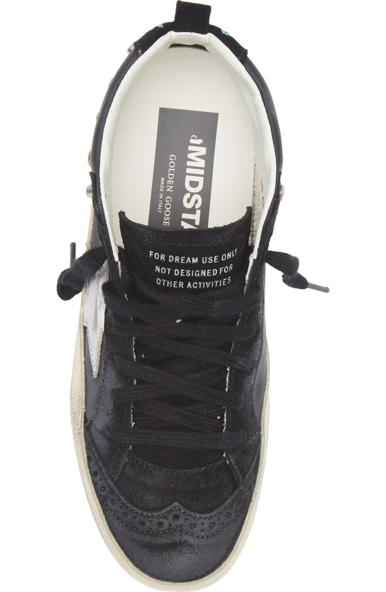 Golden Goose Mid Star Sneaker, Alternate, color, Black/ Silver