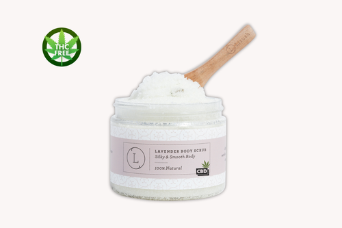 Lizush Cbd Body Scrub With Cbd, Natural Body Salt Scrub In Lavender