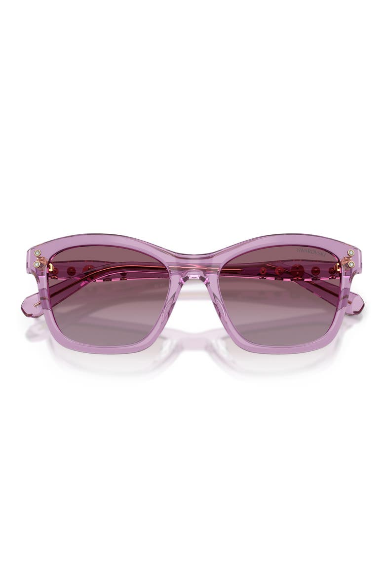 54mm Gradient Square Sunglasses, Alternate, color, TRANSPARENT AMETHYST / VIOLET