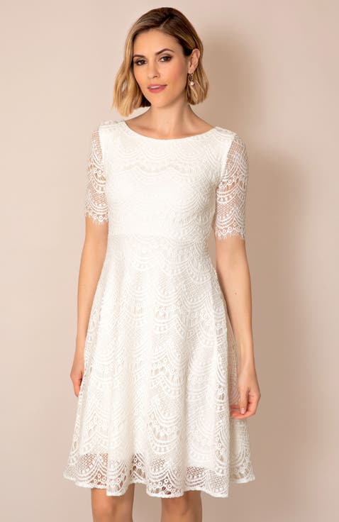 Evie 3/4 Sleeve Knee Length Lace Dress