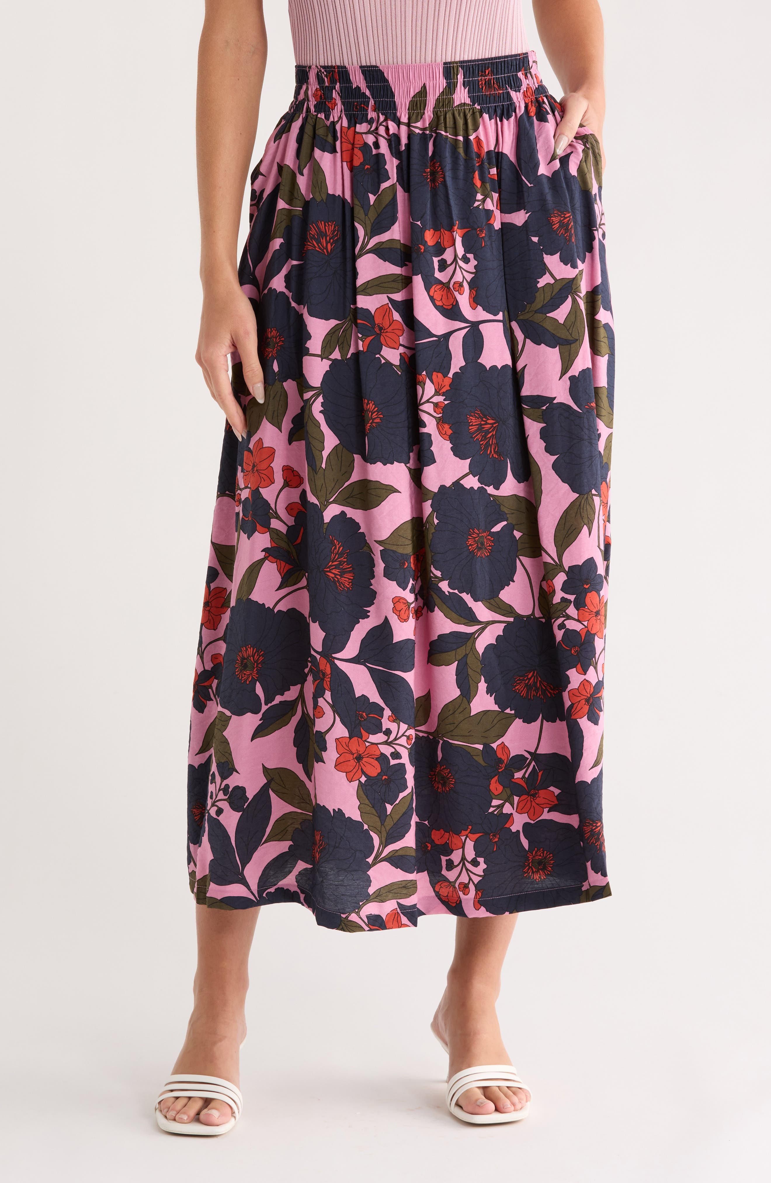 Caslon® Print Pull-On Skirt