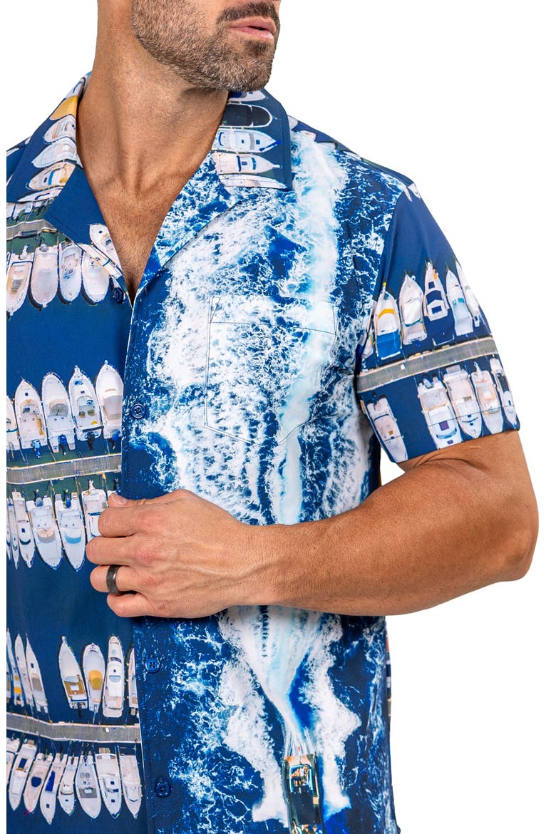 Marthy Blue Camp Shirt, Alternate, color, BLUE