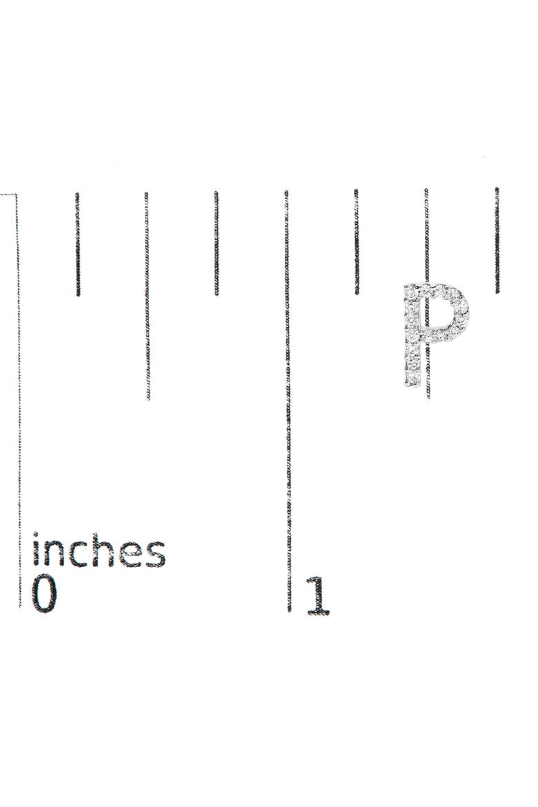 10K Gold 1/10 Cttw Diamond Initial "A" to "Z" Stud Earring, Alternate, color, White Gold | P