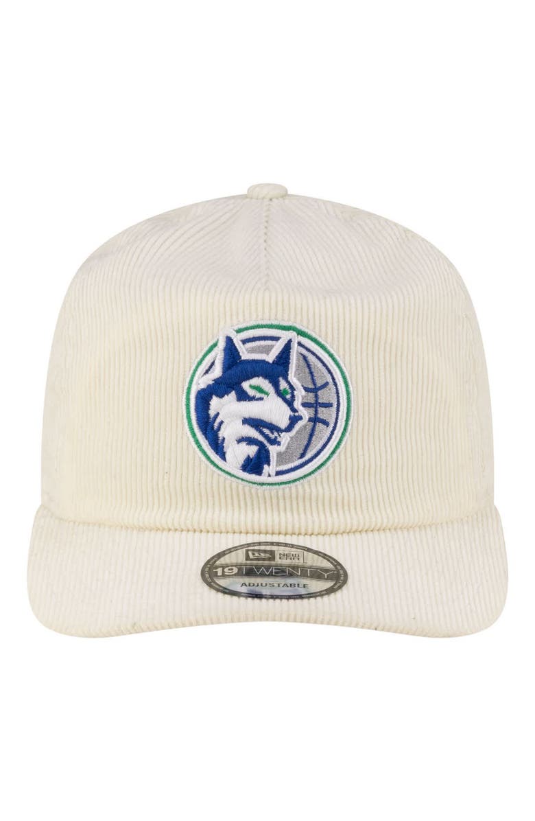 New Era Men's New Era  White Minnesota Timberwolves 19TWENTY 80s Chrome Corduroy Adjustable Hat, Alternate, color, White