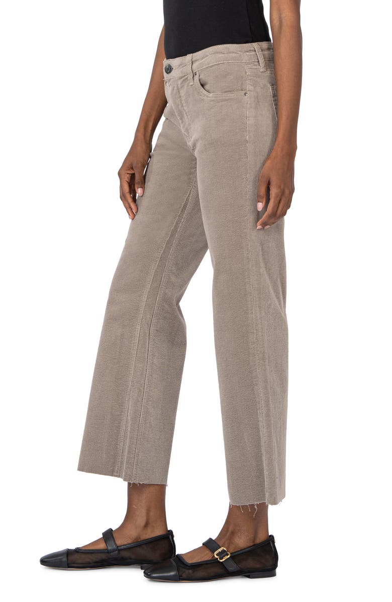 KUT from the Kloth Kelsey High Waist Ankle Flare Corduroy Pants, Alternate, color, Rosemary