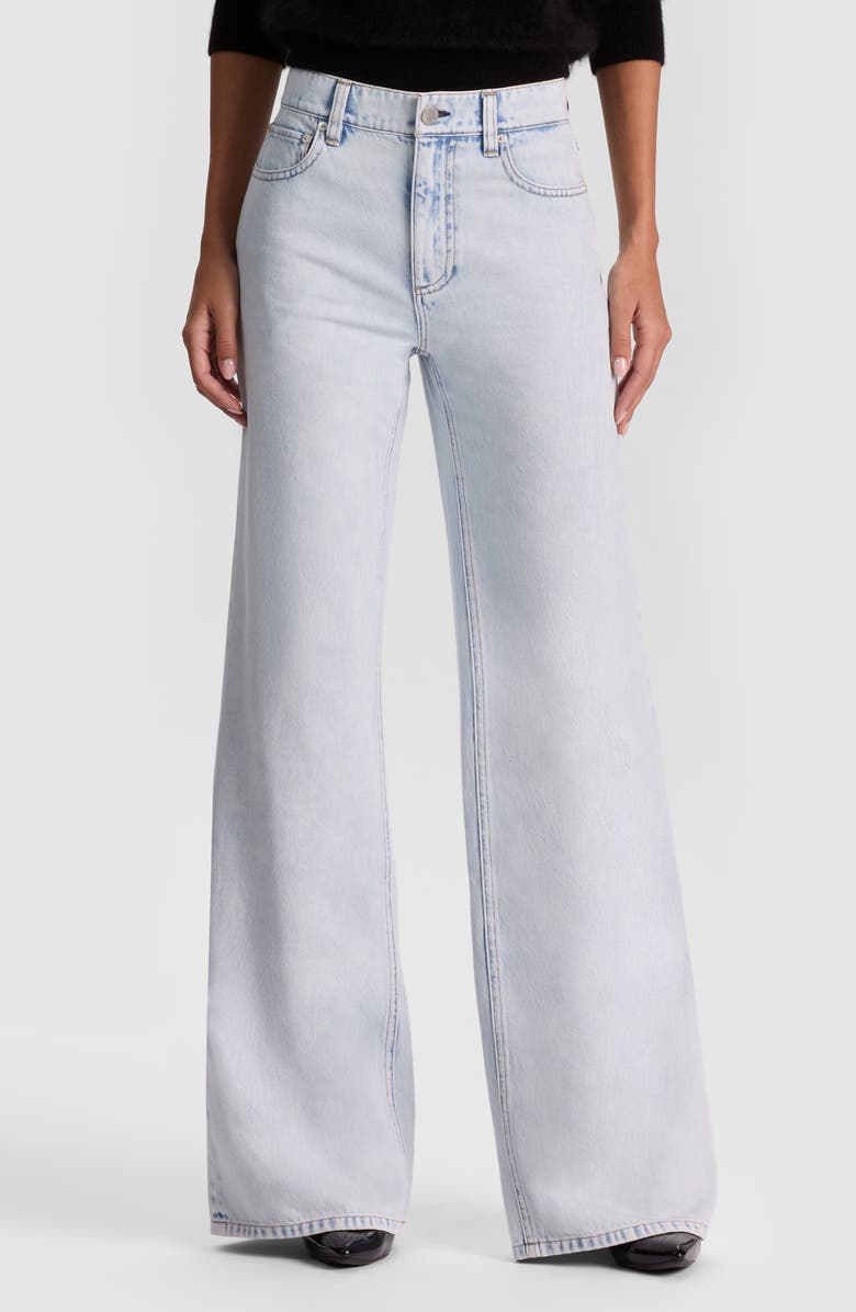Alice + Olivia Chic High Waist Wide Leg Jeans, Main, color, Darla Light Indigo