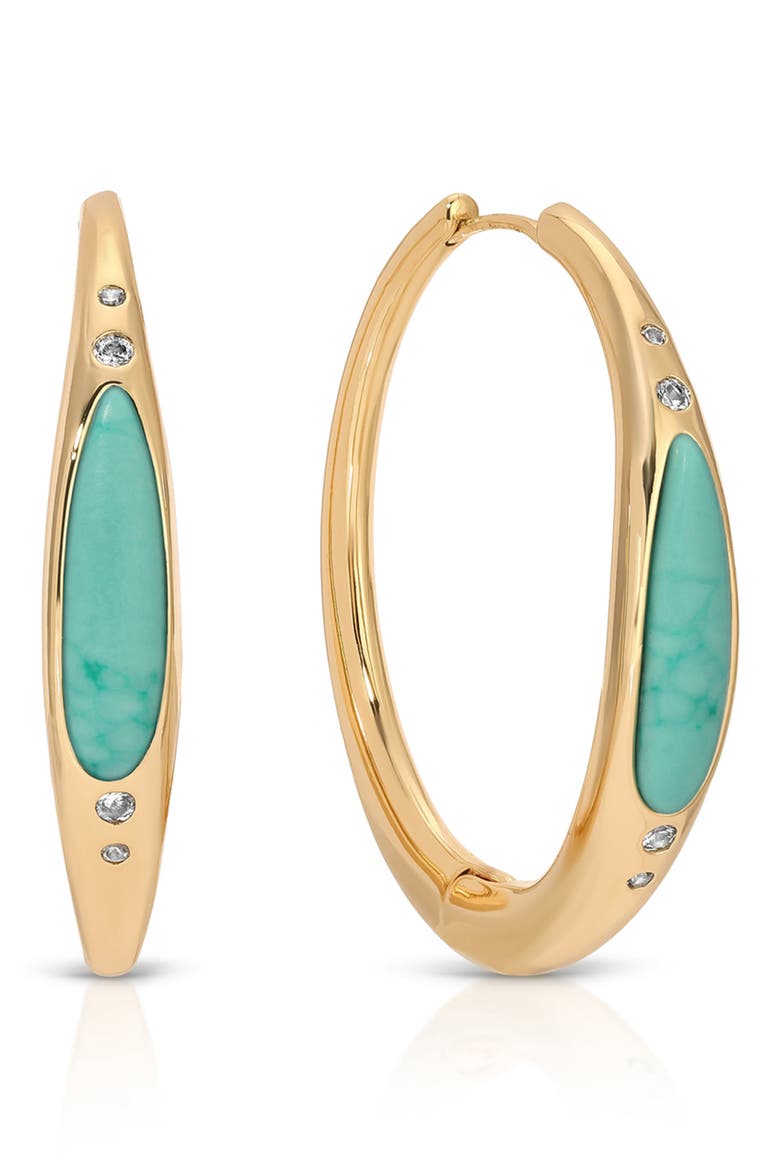 Solstice Hoop Earrings, Main, color, TURQUOISE