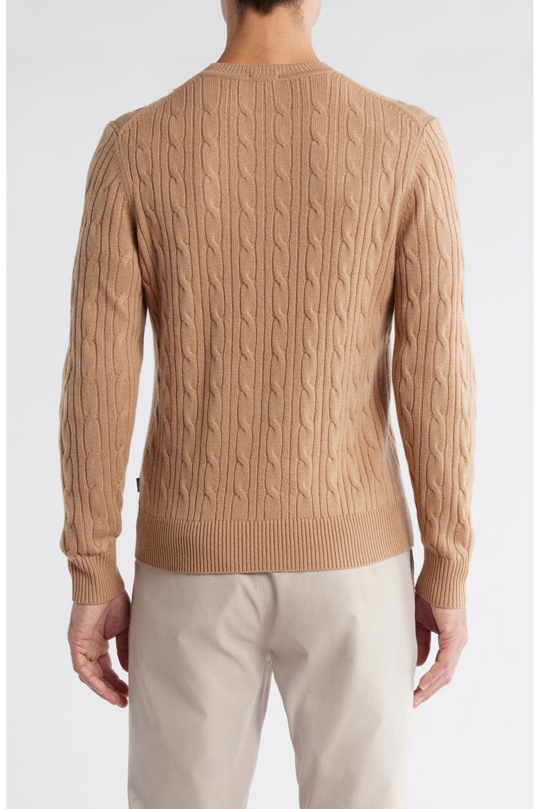 Hetico Cable Stitch Virgin Wool & Cashmere Sweater, Alternate, color, MEDIUM BEIGE