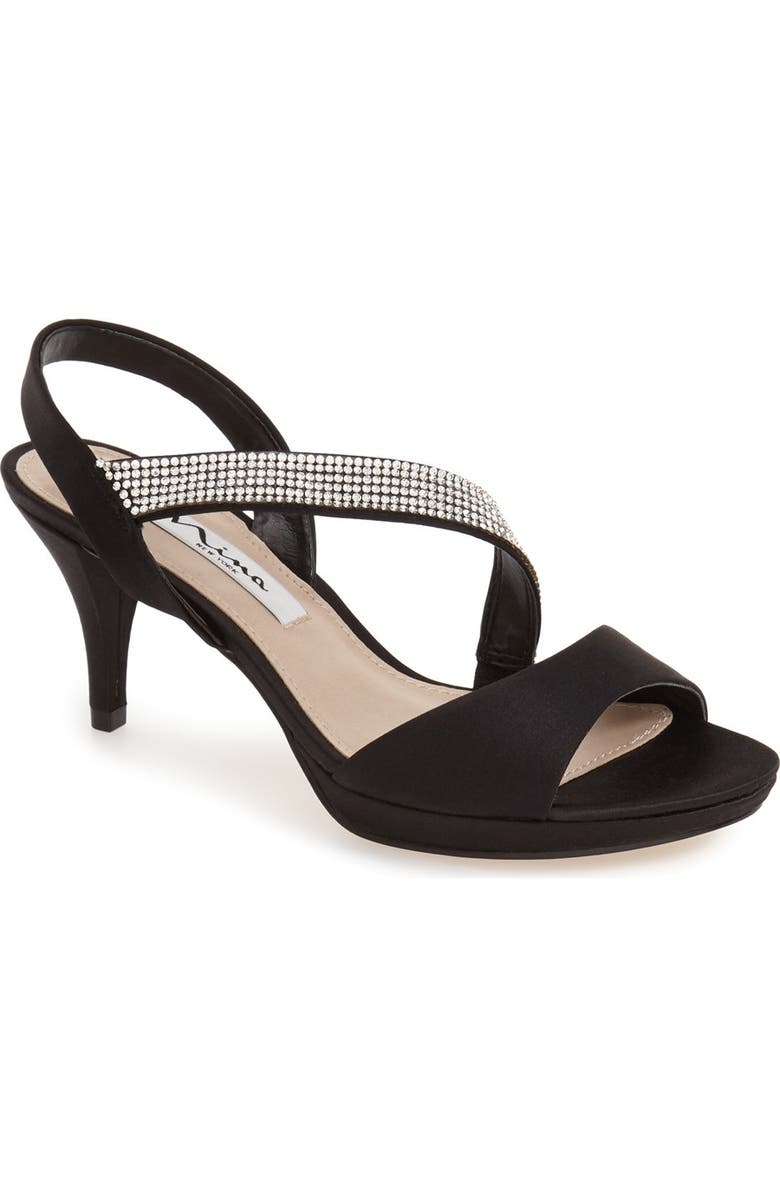 Nina 'Novelle' Crystal Embellished Evening Sandal, Main, color,