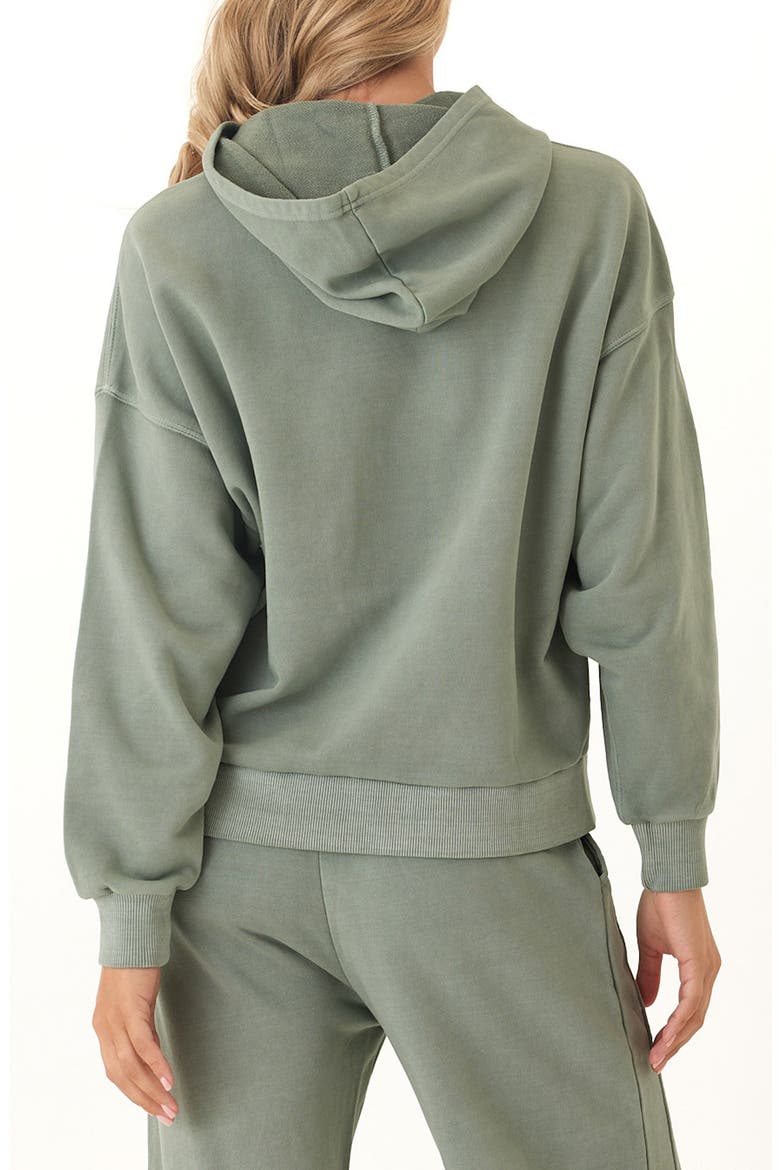 Tanya Mineral Wash Cotton Blend Fleece Hoodie, Alternate, color, WASABI