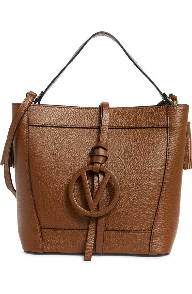 VALENTINO BY MARIO VALENTINO Callie Medallion Shoulder Bag, Main, color, Carob Chocolate