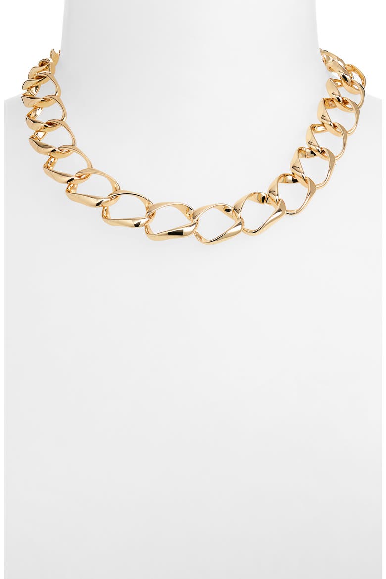 Oversize Curb Link Collar Necklace, Alternate, color, GOLD