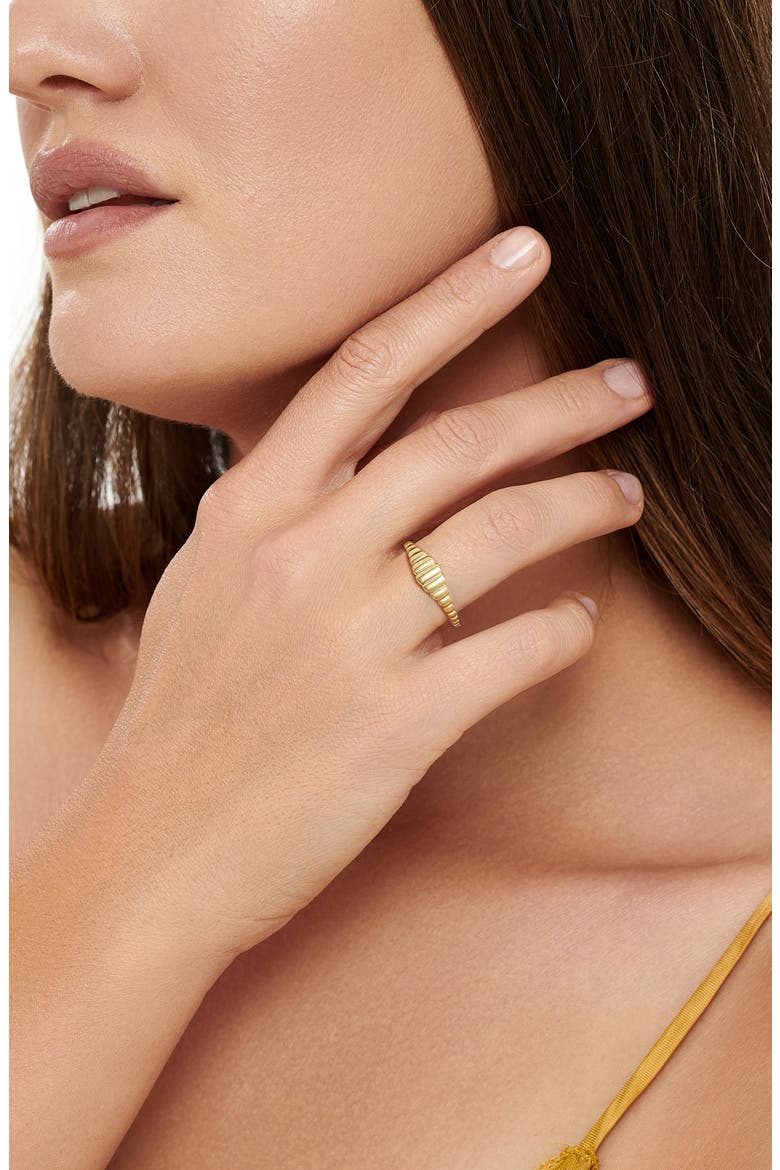 Ribbed Band Ring, Alternate, color, GOLD