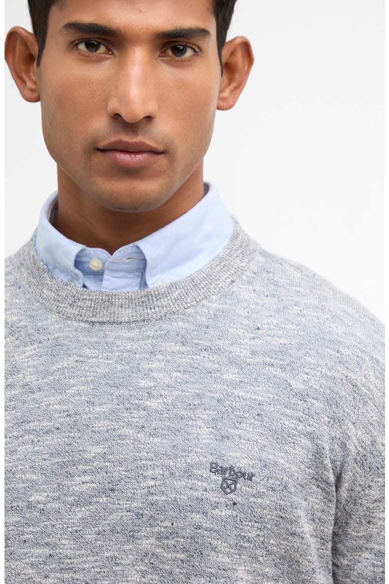 Flaxby Linen Blend Crewneck Sweater, Alternate, color, NAVY