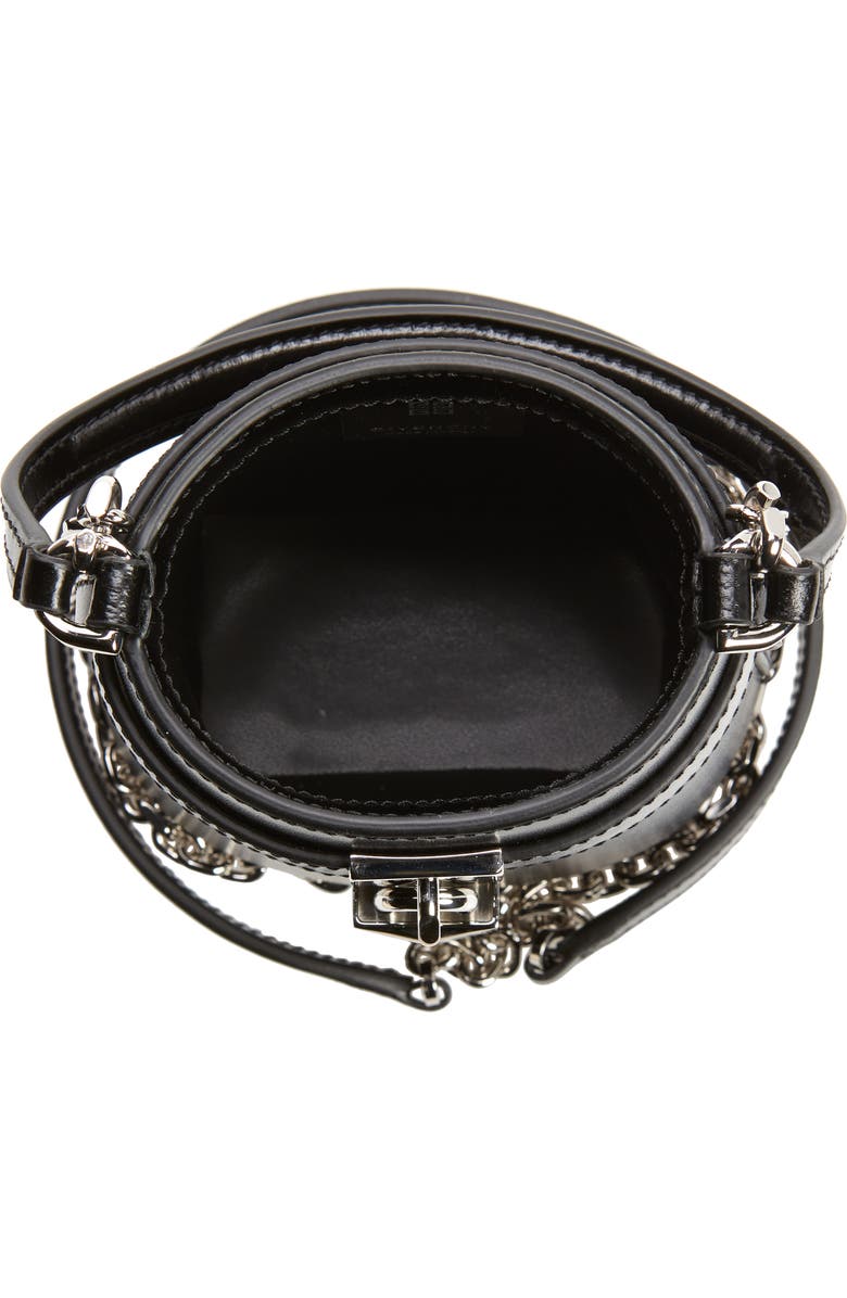 Givenchy Micro Shark Lock Leather Bucket Bag, Alternate, color,