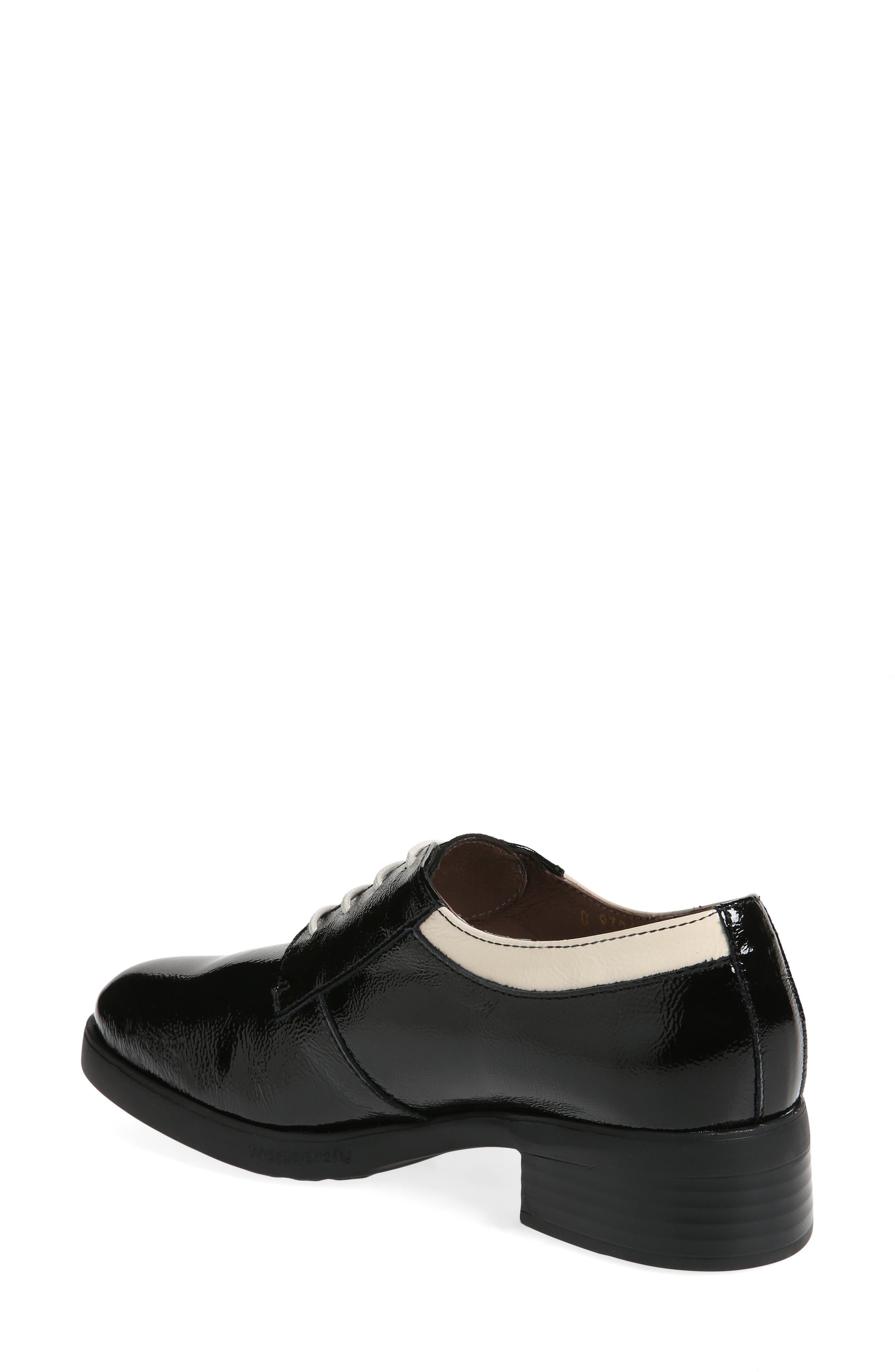 Smart Patent Block Heel Oxford, Alternate, color, BLACK MILK