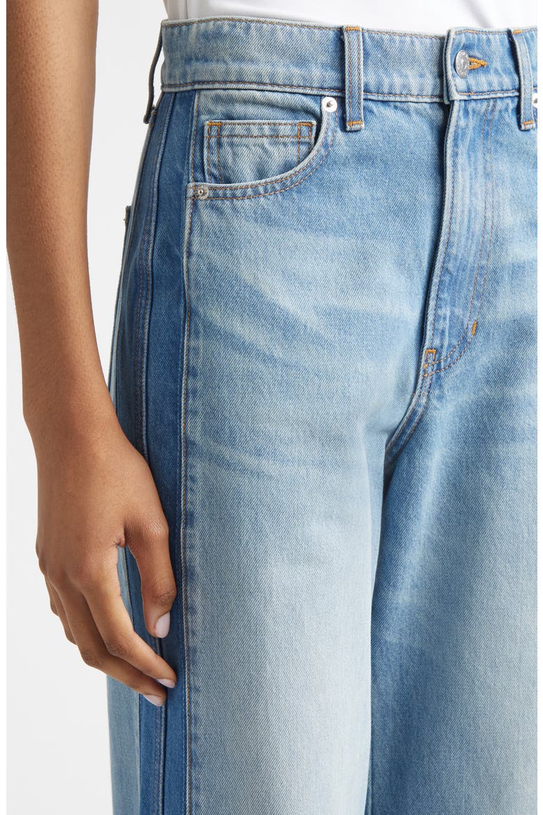 Taylor Colorblock High Waist Wide Leg Jeans, Alternate, color, CLOUDY COLORBLOCK