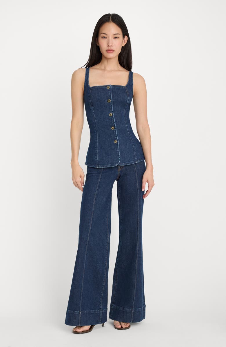 Good American Stretch Denim Vest, Alternate, color, Indigo1169