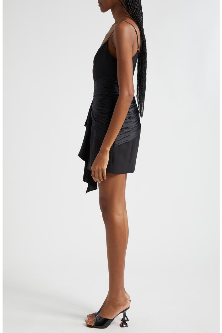 Anselle Mixed Media Cocktail Dress, Alternate, color, BLACK