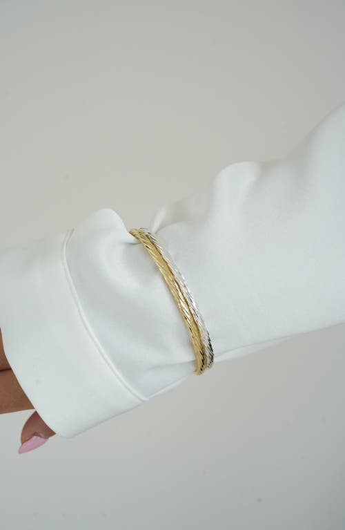Argento Vivo Sterling Silver Two-tone Twisted Bangle Set