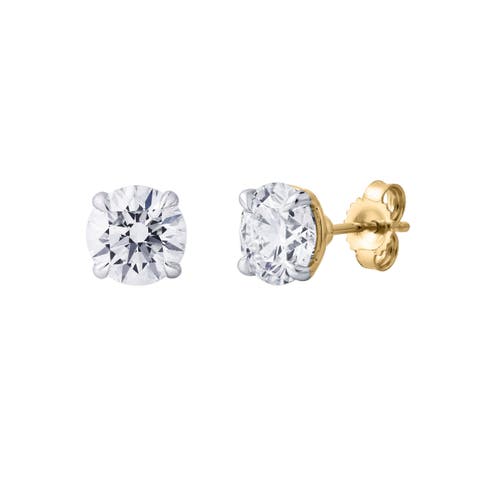 Nisara 2.5 Ct TW Lab Grown Round Diamond Studs 14K Gold Earrings