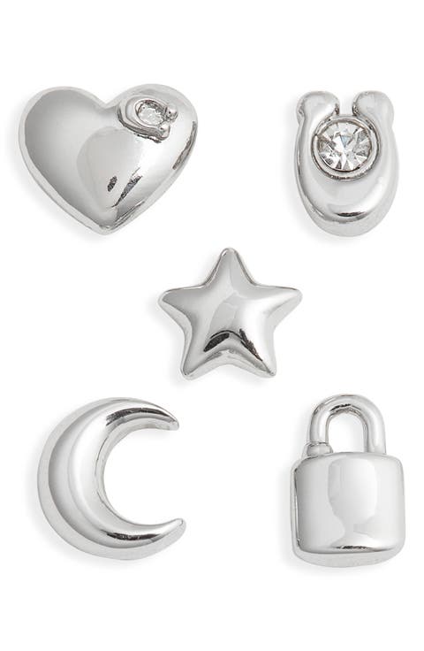 Mixed Motif 5-Piece Stud Earring Set