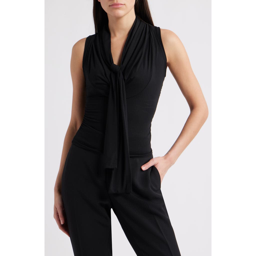 Nikki Lund Rani Ruched Tie Neck Sleeveless Top