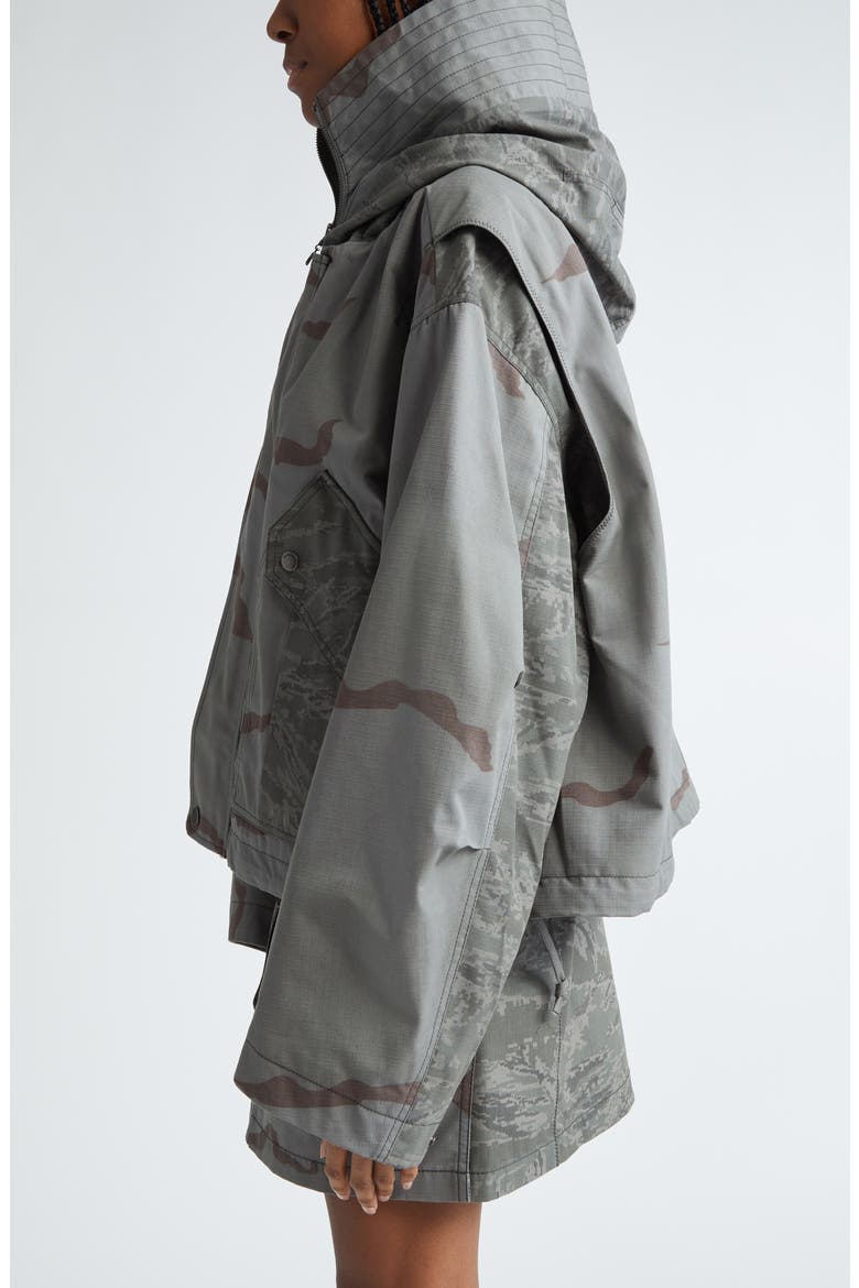Camo Ripstop Bomber Jacket, Alternate, color, DARK GREY
