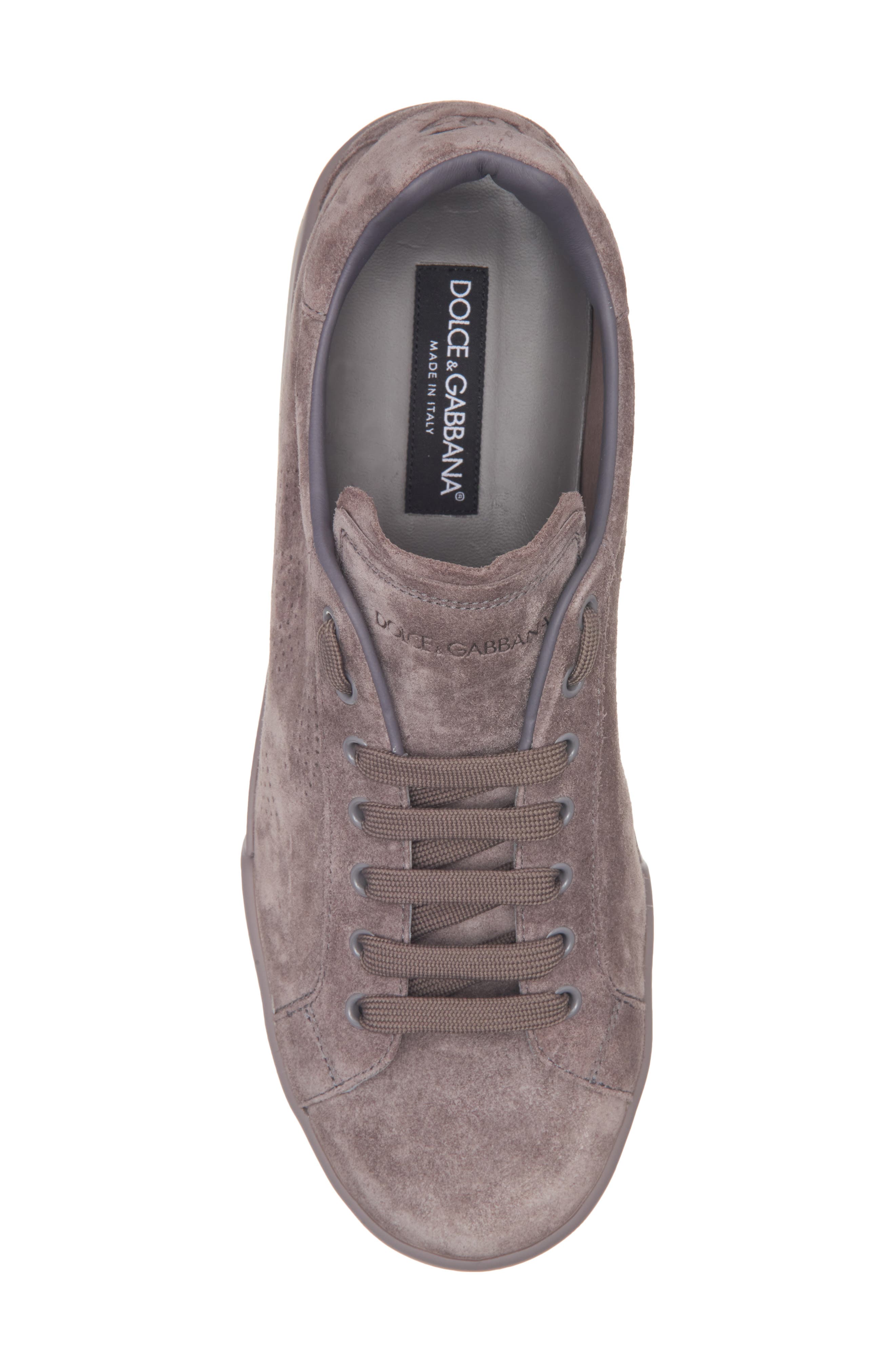 Dolce&Gabbana Perforated Logo Low Top Sneaker, Alternate, color, 80730-Grigio Piombo