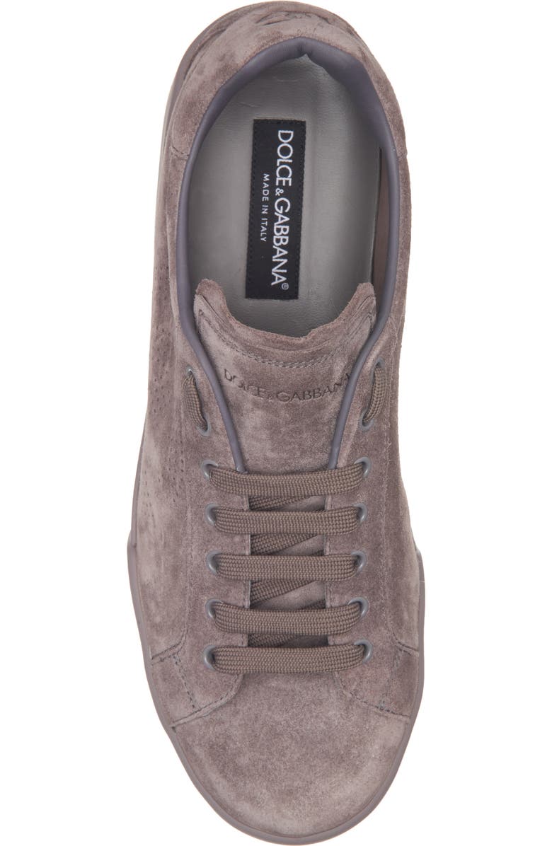 Dolce&Gabbana Perforated Logo Low Top Sneaker, Alternate, color, 80730-Grigio Piombo