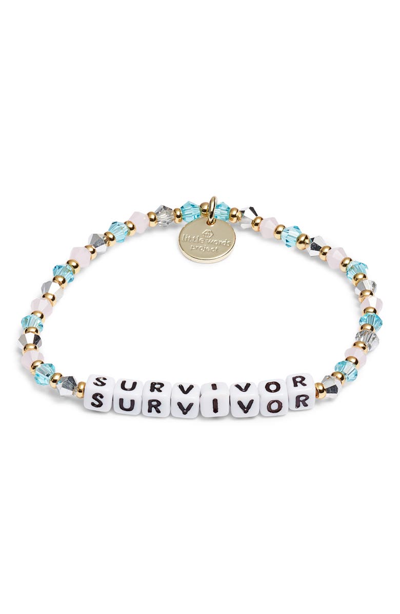 Little Words Project Survivor Beaded Stretch Bracelet, Main, color, 
