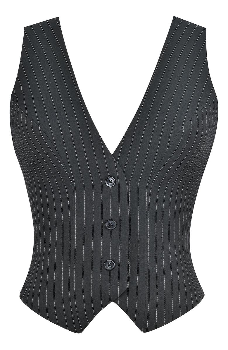 Mistress Rocks Pinstripe Waistcoat, Alternate, color,