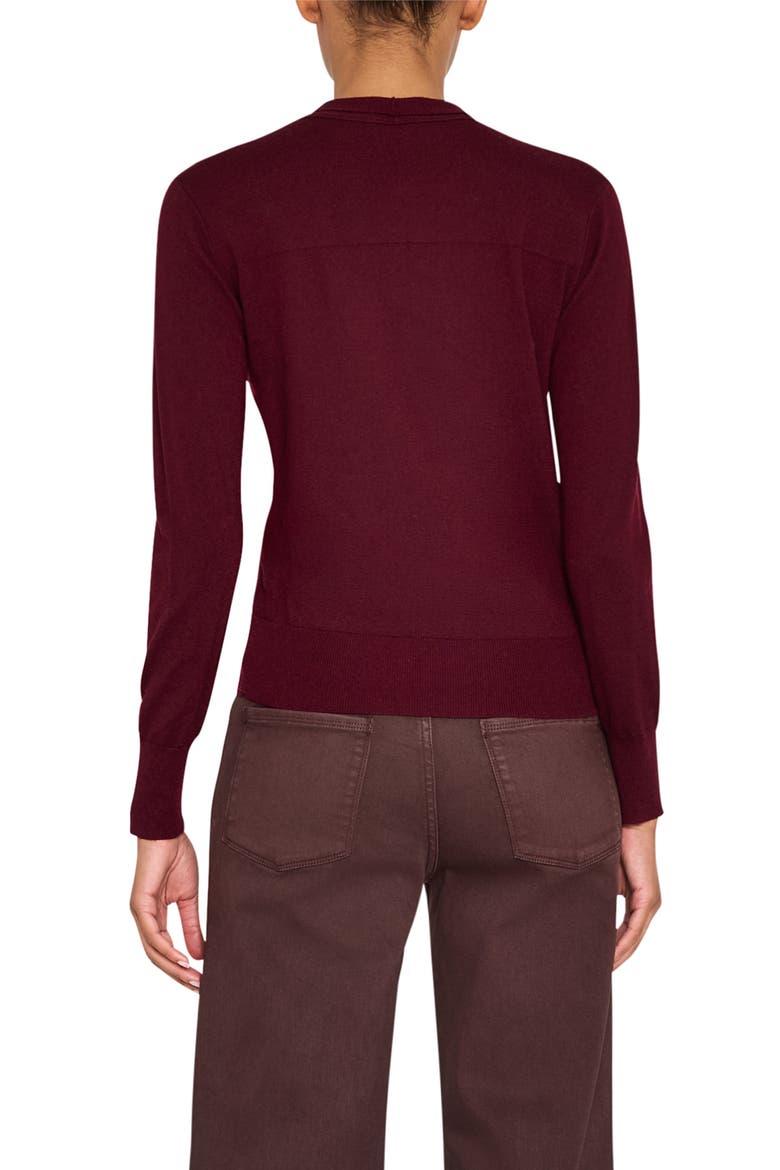 Felicity Tie Neck Merino Wool Sweater, Alternate, color, BERRY