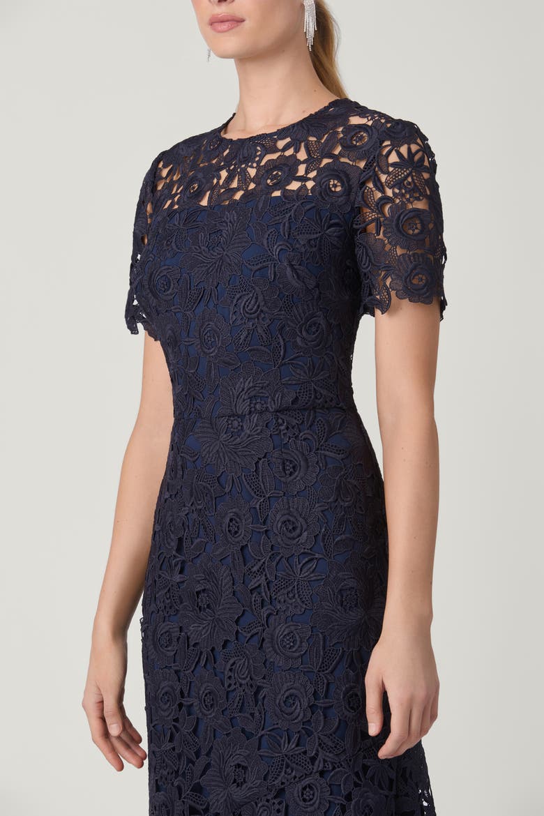 Empire Lace Elie Dress, Alternate, color, Navy