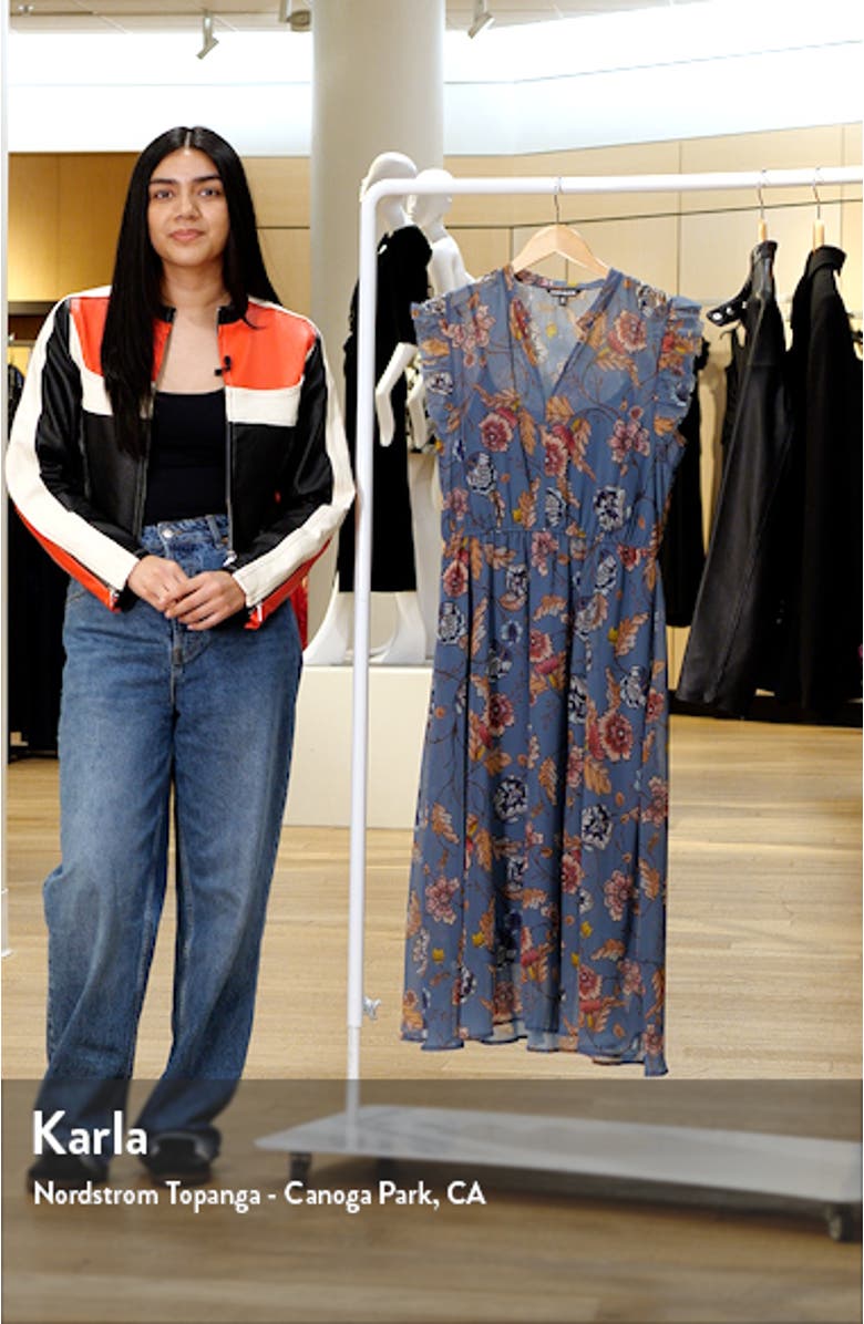 Allegra Floral Ruffle Chiffon Midi Dress, sales video thumbnail
