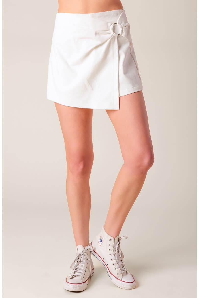 Solid Stretch Cotton Skort, Main, color, WHITE